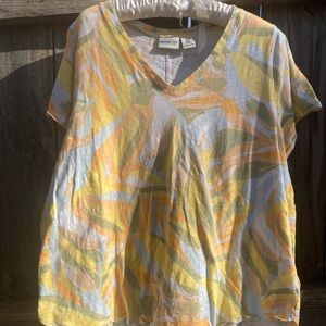 Rachel Zoe cotton tropical top